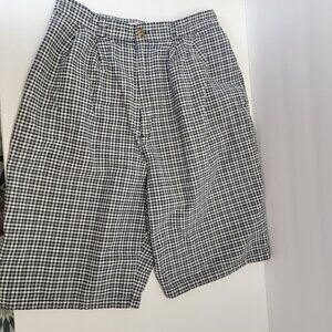 A State of Mind Womens Black/White Plaid 100% Cotton Bermuda Shorts 10